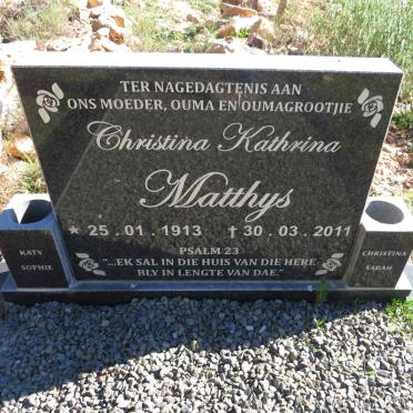 MATTHYS Christina Kathrina 1913-2011