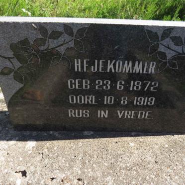 KOMMER H.F.J.E. 1872-1919