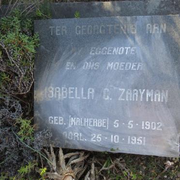 ZAAYMAN Isabella C. nee MALHERBE 1902-1951