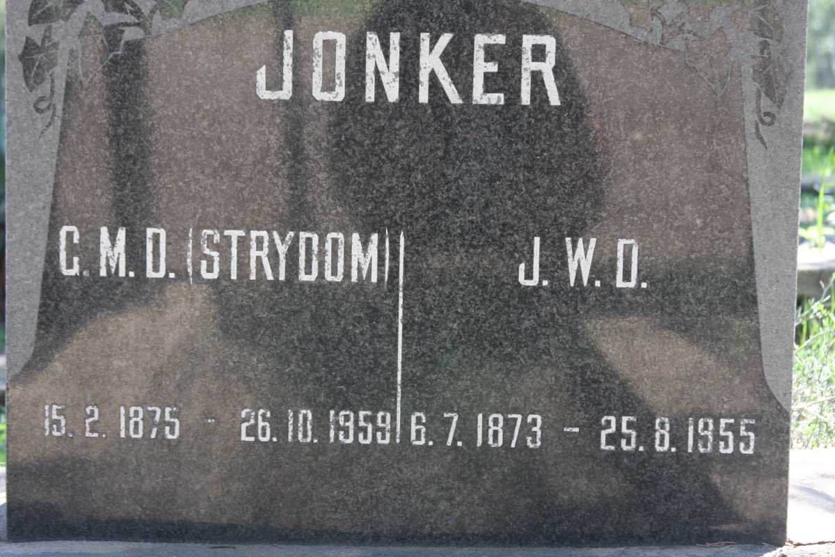 JONKER J.W.D. 1873-1955 &amp; G.M.D. STRYDOM 1875-1959