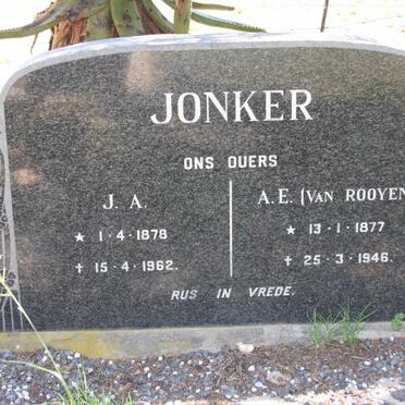 JONKER J.A. 1878-1962 &amp; A.E. VAN ROOYEN 1877-1946