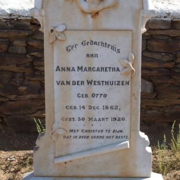 WESTHUIZEN Anna Margaretha, van der nee OTTO 1862-1920