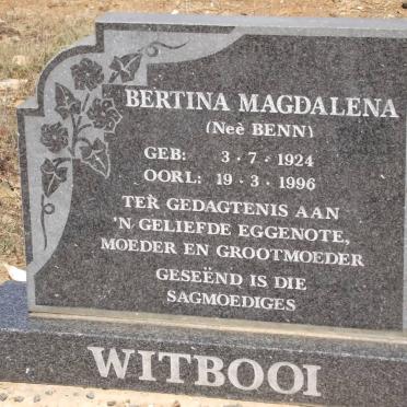 WITBOOI Bertina Magdalena nee BENN 1924-1996