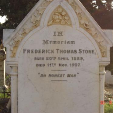 STONE Frederick Thomas 1829-1907