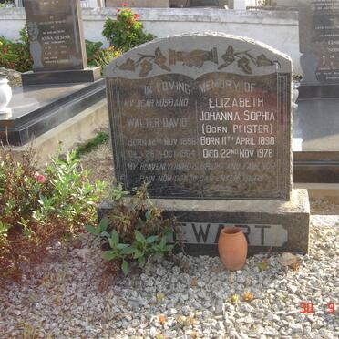 STEWART Walter David 1896-1964 &amp; Elizabeth Johanna Sophia PFISTER 1898-1978