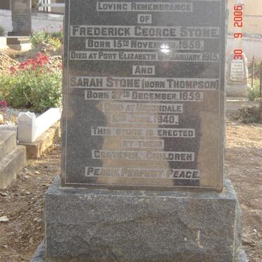 STONE Frederick George 1859-1915 &amp; Sarah THOMPSON 1859-1940