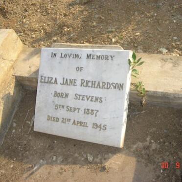 RICHARDSON Eliza Jane nee STEVENS 1887-1945