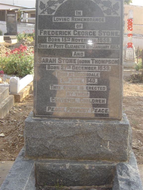 STONE Frederick George 1859-1915 &amp; Sarah THOMPSON 1859-1940