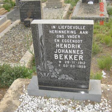 BEKKER Hendrik Johannes 1912-1959