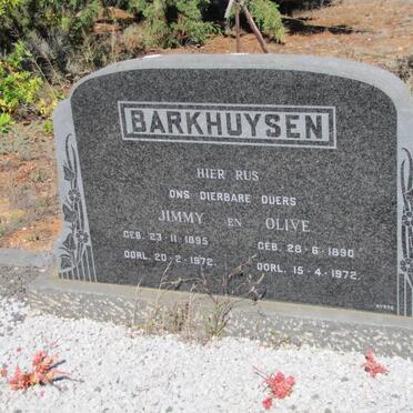 BARKHUYSEN Jimmy 1895-1972 &amp; Olive 1890-1972