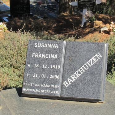 BARKHUIZEN Gideon Stefanus 1905-1990 &amp; Susanna Francina 1919-2006 