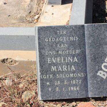BOTHA Evelina Maria nee SOLOMONS 1872-1966 