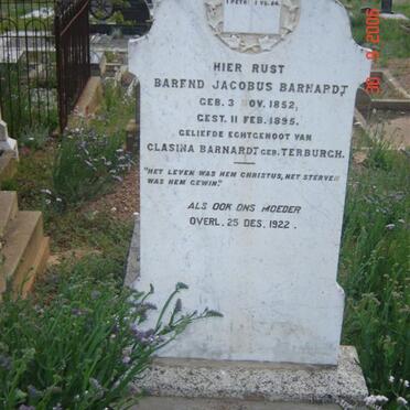 BARNARDT Barend Jacobus 1852-1895 &amp; Clasina TERBURGH -1922