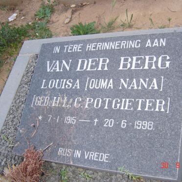 BERG H.L.C., van der nee POTGIETER 1915-1998