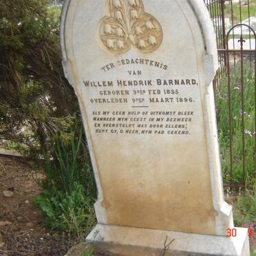 BARNARD Willem Hendrik 1835-1896