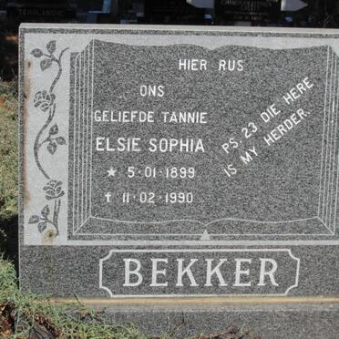 BEKKER Elsie Sophia 1899-1990