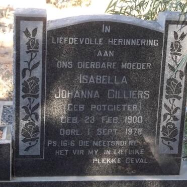 CILLIERS Isabella Johanna nee POTGIETER 1900-1978