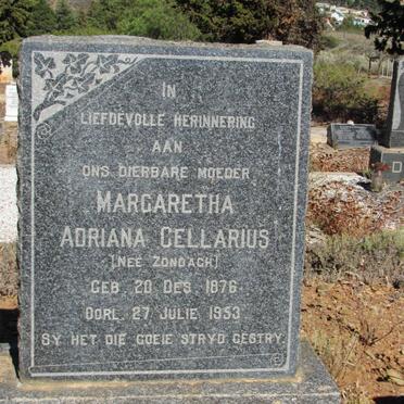 CELLARIUS Margaretha Adriana nee ZONDAGH 1876-1953