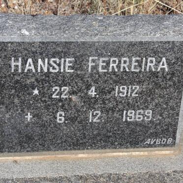 FERREIRA Hansie 1912-1969
