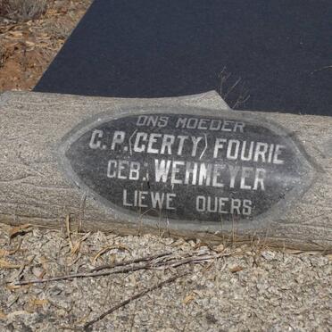 FOURIE G.P. nee WEHMEYER