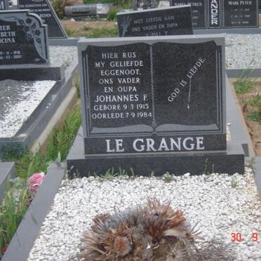 GRANGE Johannes F., le 1915-1984