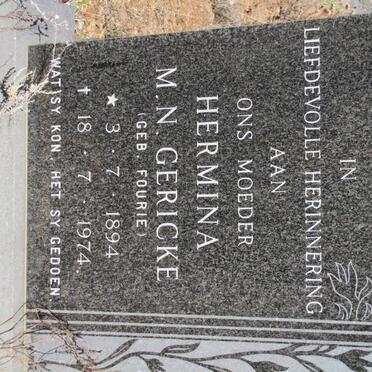 GERICKE Hermina M.N. nee FOURIE 1894-1974