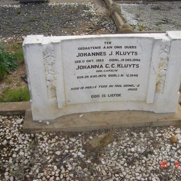 KLUYTS Johannes J. 1865-1946 &amp; Johanna C.C. CARELSE 1870-1949