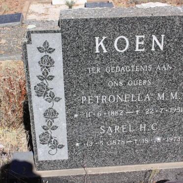 KOEN Sarel H.C.1878-1973 &amp; Petronella M.M. 1882-1951