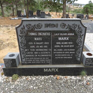 MARX Thomas Engenatius 1909-1981 &amp; Lily Olive Anna 1915-2019