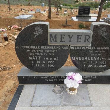 MEYER M.P.H. 1930-2003 &amp; Magdalena OLIVIER 1935-2021