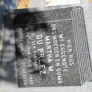 PREEZ Martha M. du nee BARNARD 1928-1980