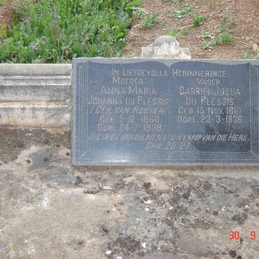 PLESSIS Gabriel Jozua, du 1861-1936 &amp; Anna Maria Johanna VAN ROOYEN 1860-1939