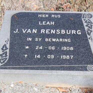 RENSBURG Leah, J. van 1908-1987