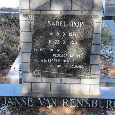RENSBURG Isabel, Janse van 1918-1995