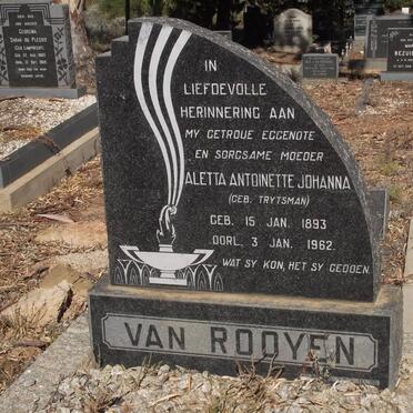 ROOYEN Aletta Antoinette Johanna, van nee TRYTSMAN 1893-1962