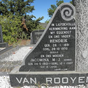 ROOYEN Hendrik, van 1891-1970 &amp; Jacomina M.J. 1913-1987