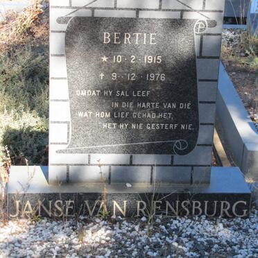 RENSBURG Bertie, Janse van 1915-1976