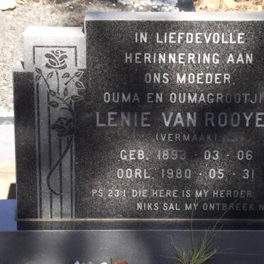 ROOYEN Lenie, van nee VERMAAK 1893-1980