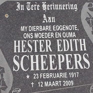 SCHEEPERS Hester Edith 1917-2009