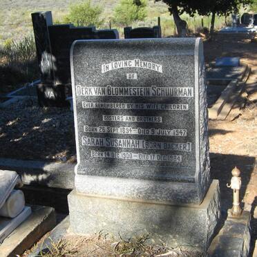 SCHUURMAN Derk Van Blommenstein 1894-1947 &amp; Sarah Susannah BACKER 1900-1984