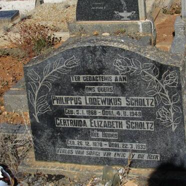SCHOLTZ Philippus Lodewikus 1868-1949 &amp; Gertruida Elizabeth HEUNIS 1870-1933