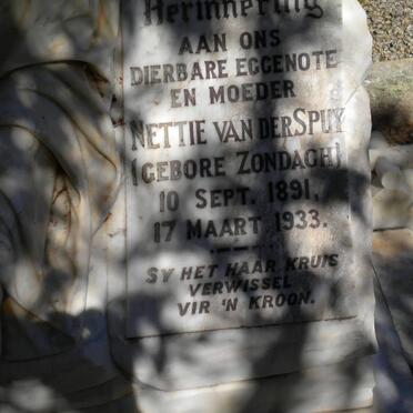 SPUY Nettie, van der nee ZONDAGH 1891-1933