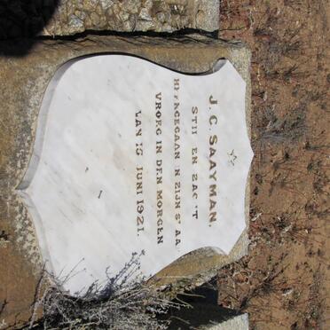 SAAYMAN J.C. -1921 &amp; Johanna C. ZONDAGH -1933