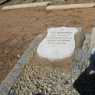 SAAYMAN J.C. -1921 &amp; Johanna C. ZONDAGH -1933