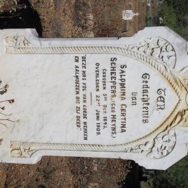 SCHEEPERS Salomina Gertina nee HEYNS 1843-1909