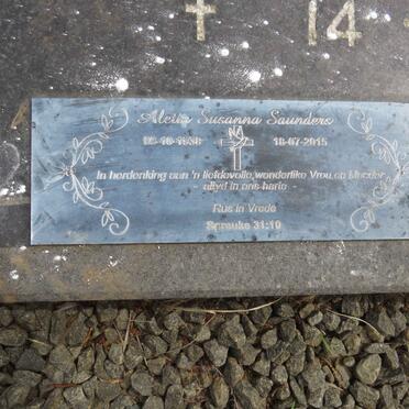SAUNDERS Aletta Susanna 1938-2015