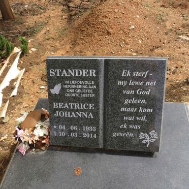 STANDER Beatrice Johanna 1933-2014