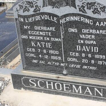 SCHOEMAN David 1899-1976 &amp; Katie 1900-1969