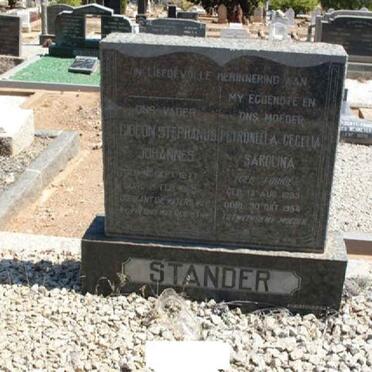 STANDER Gideon Stephanus Johannes 1877-1965 &amp; Petronella Cecilia Sarolina FOURIE 1883-1954