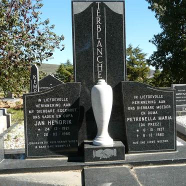 TERBLANCHE Jan Hendrik 1921-1980 &amp; Petronella Maria Du PREEZ 1927-1982